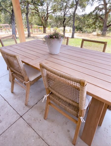 @walmart outdoor dining table real real wood. #walmartpartner #walmarthome 

#LTKSeasonal #LTKHome #LTKSaleAlert