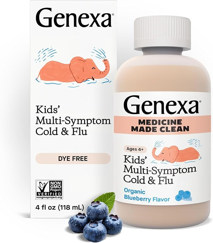 Genexa Kids' Cold & Flu Multi-Symptom Relief, Dye Free, 0% Artificial Additives, Children's Liqui... | Amazon (US)