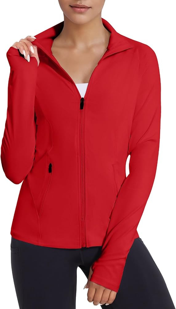 VUTRU Women's Workout Jackets Full Zip Athletic Tops Lightweight Gym Yoga Running Jacket with Poc... | Amazon (US)