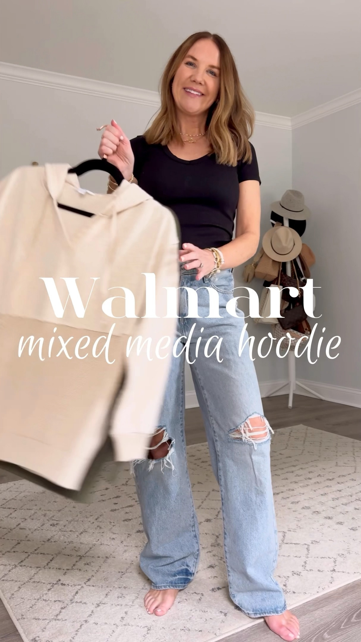 Walmart brought back our favorite mixed media hoodie👏🏼👏🏼👏🏼

For reference, I’m 5’7” and  about 135lbs And I sized up to a large for this fit. 

Walmart new arrivals, walmart haul, casual fall outfit, transitional outfit, inclusive fashion, over 40 fashion, casual mom outfit, how to style, what to wear, neutral style, affordable fashion, tunic sweatshirt, tunic sweater, bike shorts outfit 

#LTKActive #LTKOver40 #LTKSeasonal