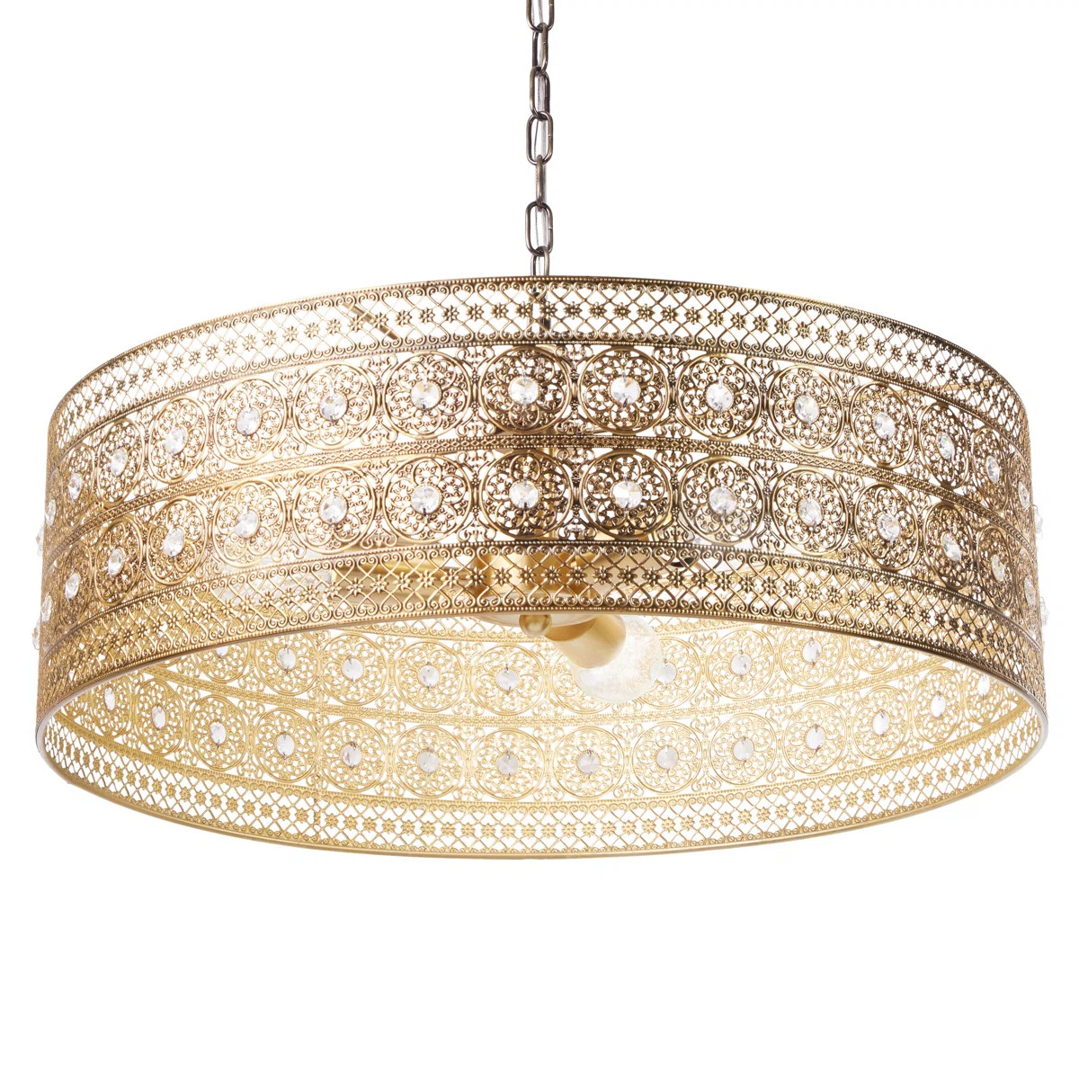 Josie 3 - Light Brass and Crystal 3-Light Chandelier | Wayfair North America