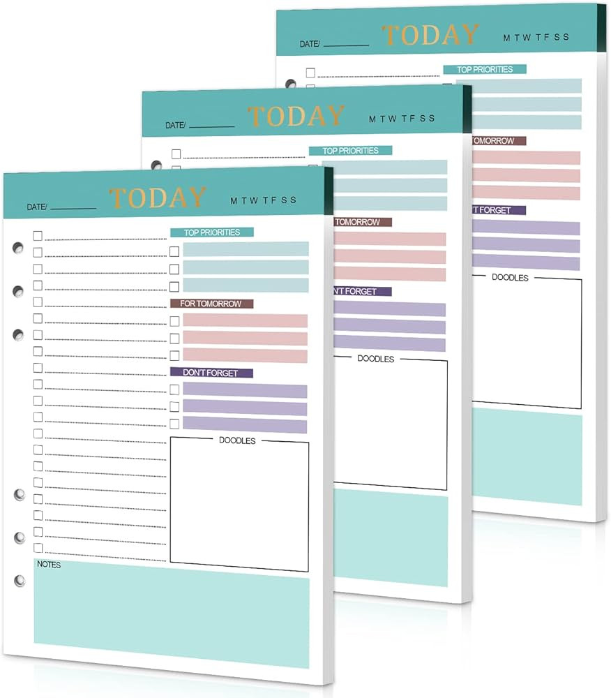 A5 Refill Paper Planner Inserts, 3 Pack 6 Holes Loose Leaf Refill Paper, 300 Pages Budget Planner... | Amazon (US)