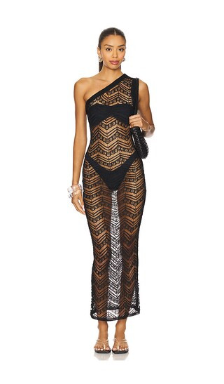 Kalina One Shoulder Dress in Black | Revolve Clothing (Global)