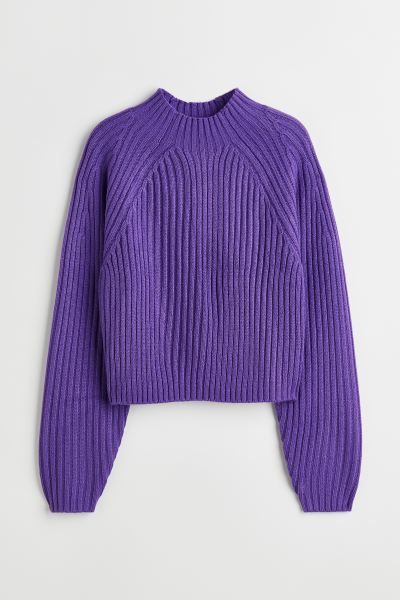 Rib-knit Sweater - Purple - Ladies | H&M US | H&M (US + CA)