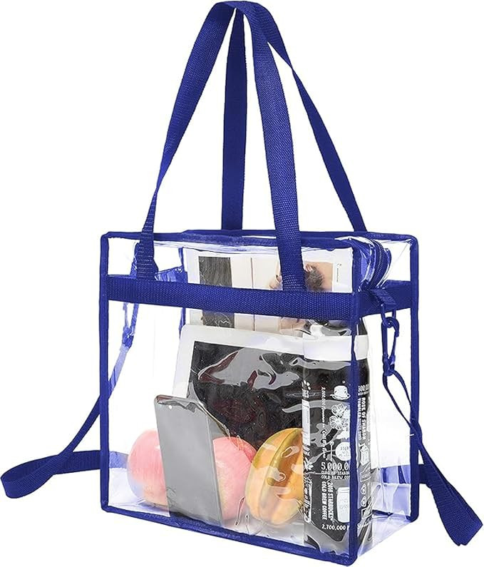 BAGAIL Clear Bags 12x6x12 Stadium Approved Clear Tote Bag with Zipper Closure Crossbody Shoulder ... | Amazon (US)