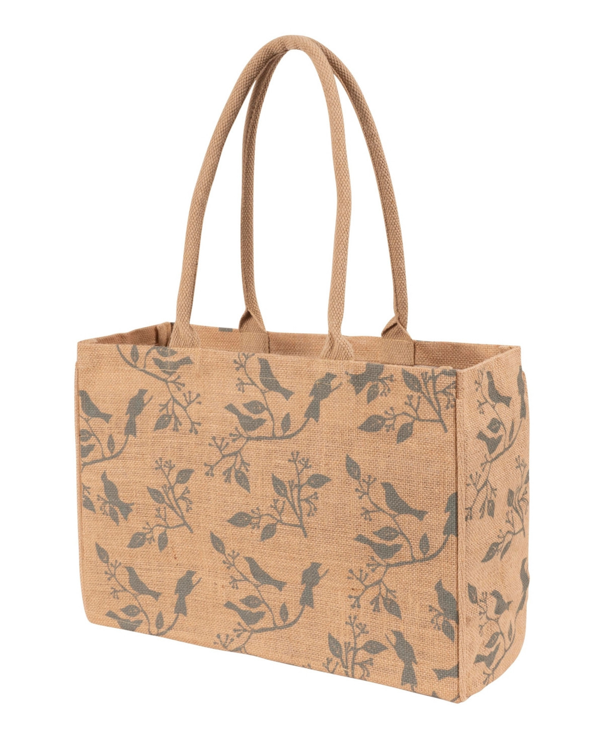 Kaf Home Jute Market Tote Bag with Birds Print - Beige | Macy's