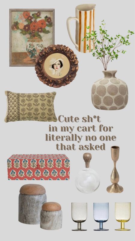 Amazon finds, frames, art, jewelry box, throw pillow, vase, faux greenery, wine decanter, wine glasses, kitchen accessories

#LTKhome