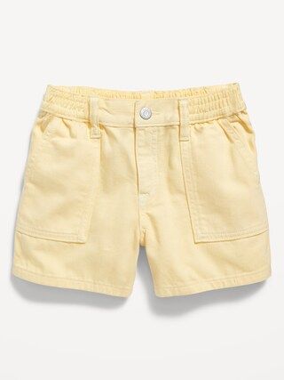 Elasticized Waist Workwear Non-Stretch Jean Shorts for Girls | Old Navy (US)