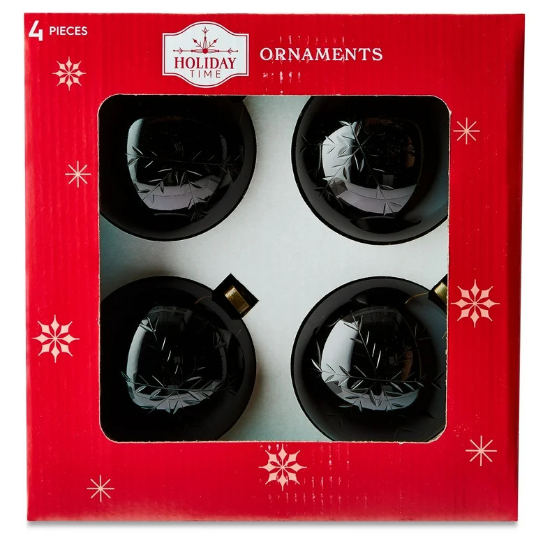 Brown Etched Snowflake Christmas Ball Ornaments, 4", by Holiday Time | Walmart (US)