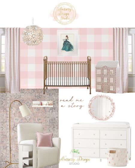 Pink nursery, pink nursery decor, gold crib, blush rug, pink mirror, girls room decor 

#LTKBump #LTKSaleAlert #LTKHome