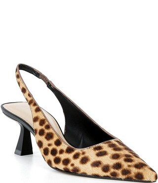 Gianni Bini Wandah Two Cheetah Print Haircalf Slingback Pumps | Dillard's | Dillard's