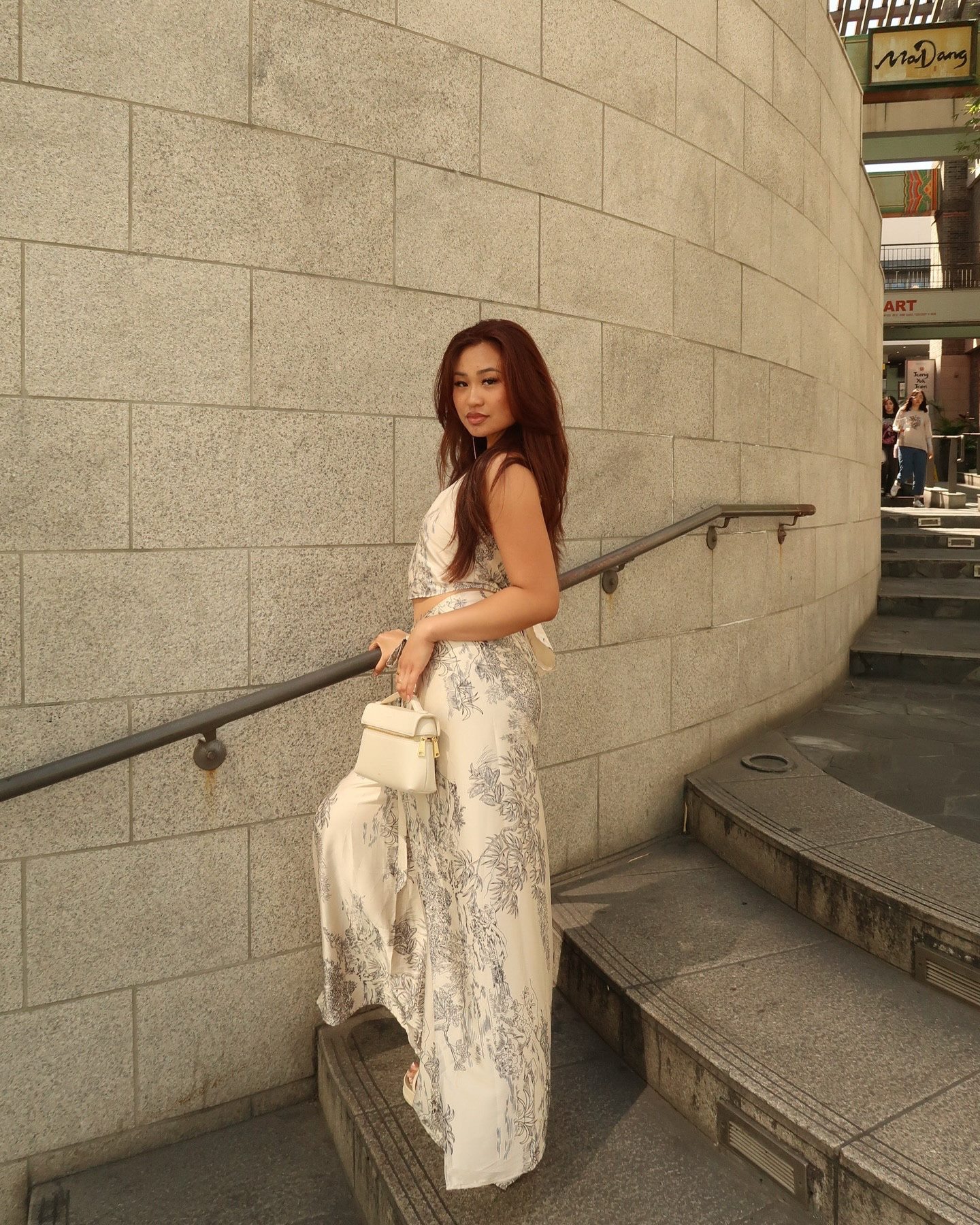 This set and sandals are from Thailand but I linked the bag and similar platform sandals :) 

