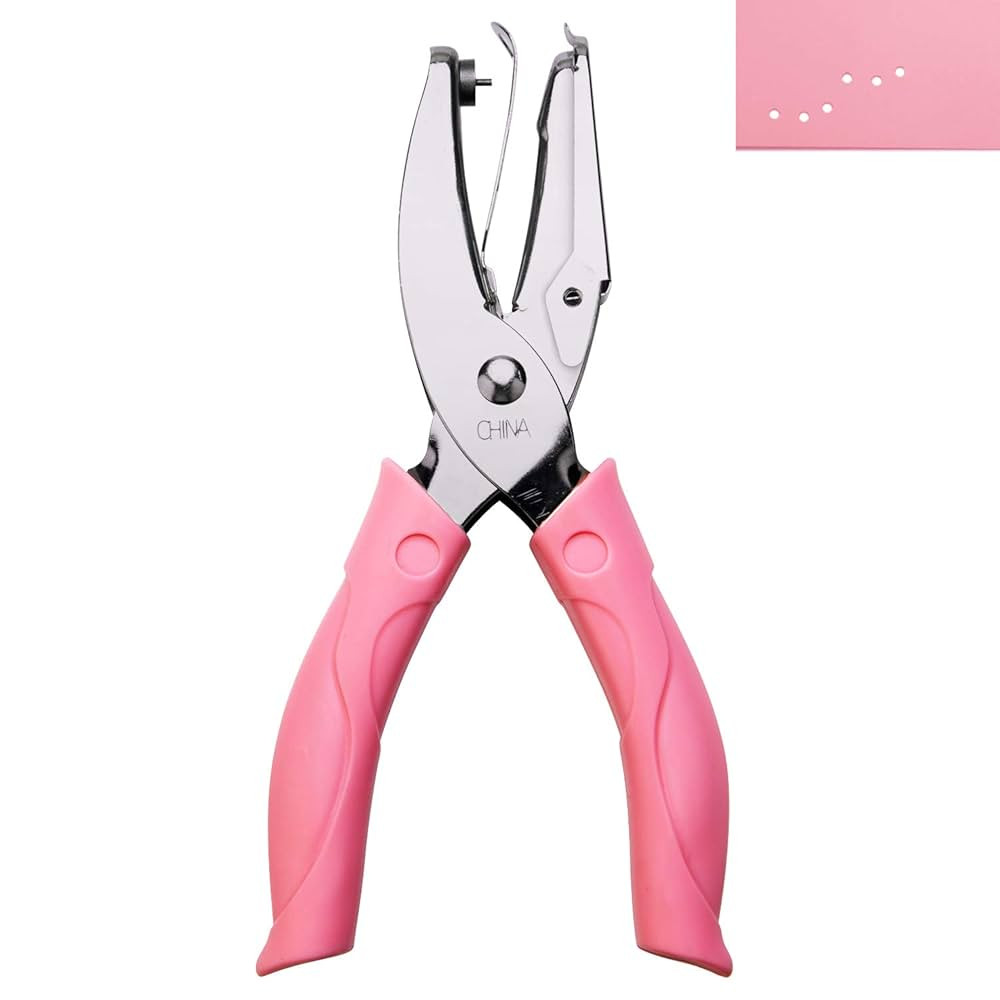 AIEX 1 mm Hole Diameter Hole Diameter Hole Punch with Pink Handle for Craft Paper (Small Circle) | Amazon (US)
