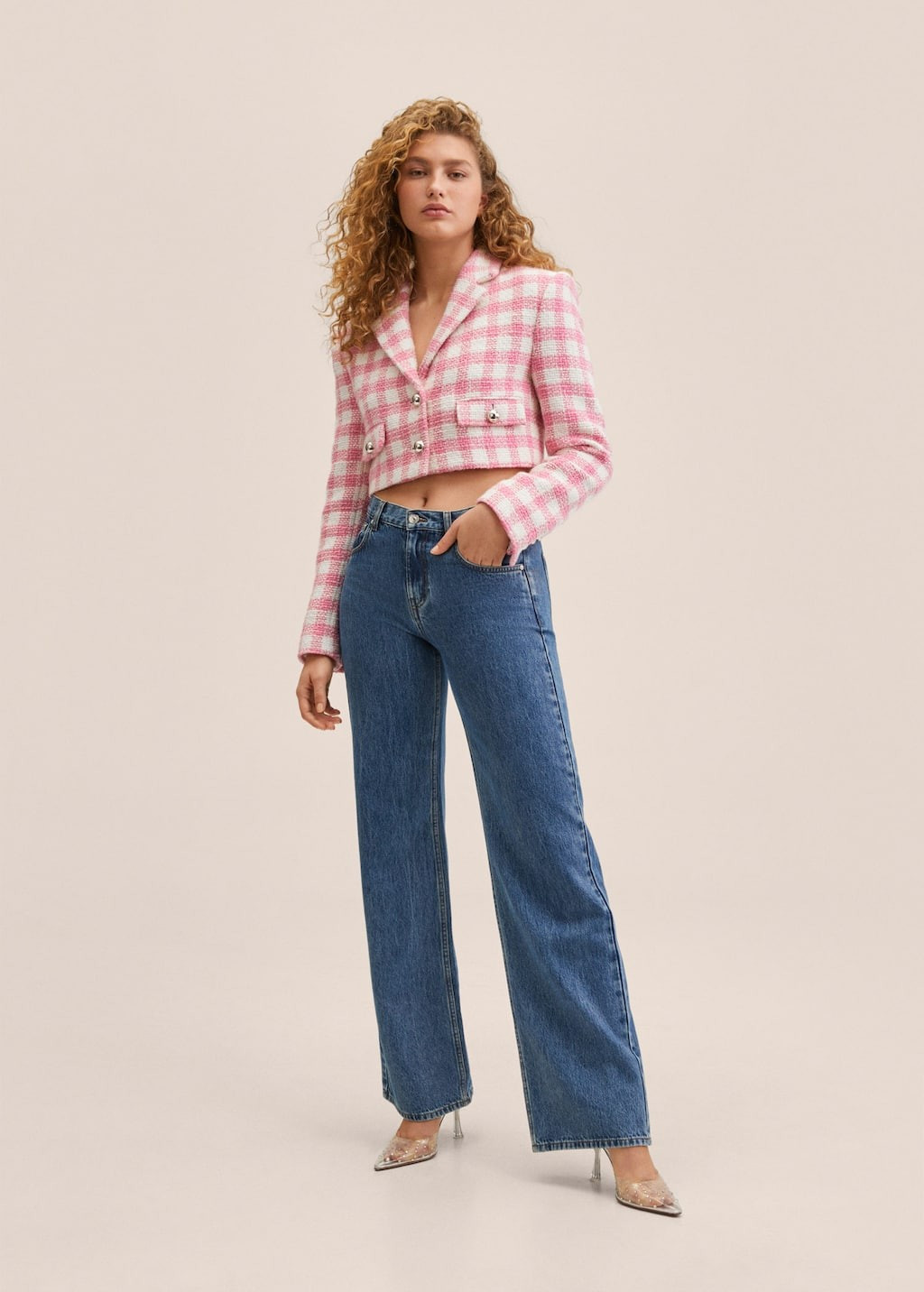 Crop tweed jacket | MANGO (UK)