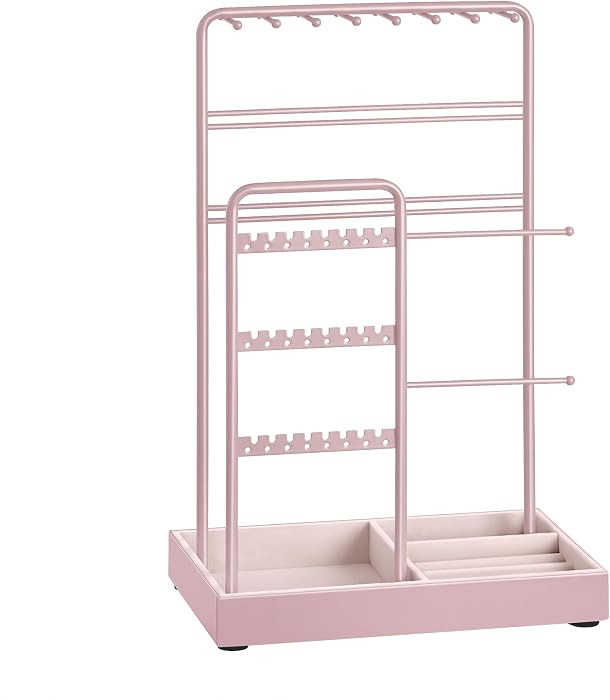 SONGMICS Necklace Holder, Jewelry Stand Holder Organizer, Jewelry Display with Metal Frame, Velve... | Amazon (US)