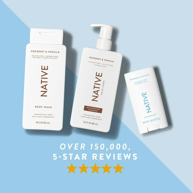 Native Deodorant, Aluminum Free, Powder & Cotton, for Women and Men, 2.65 oz - Walmart.com | Walmart (US)