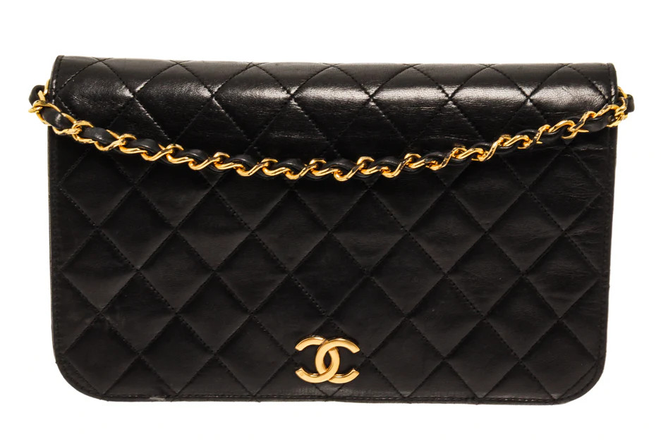 Chanel Black Lambskin Medium Full Flap Bag | Shop Premium Outlets