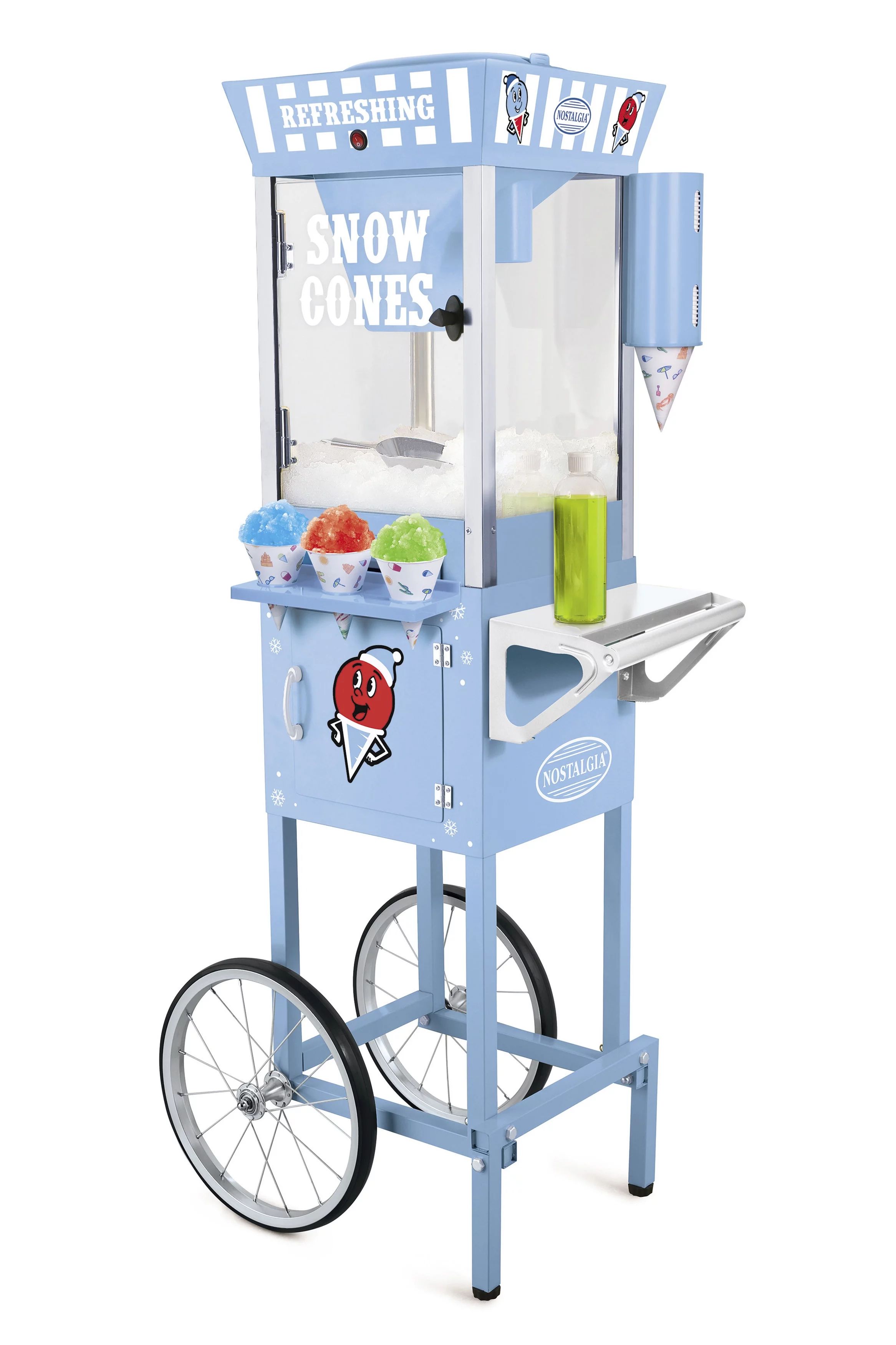 Nostalgia SCC200 54-Inch Tall Snow Cone Cart Makes 72 Icy Treats, Blue | Walmart (US)