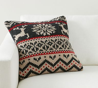 Oscar Fair Isle Sweater Pillow Cover | Pottery Barn (US)