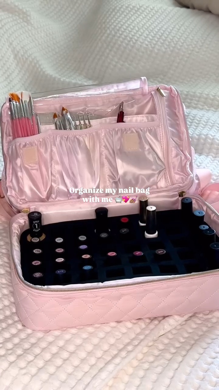 Finally upgraded from the brown box days! ✨ Now all my nail goodies are neatly organized in my new Amazon nail bag, and I’m obsessed with how easy it is to find everything! 💅🏼 Ready to create more nail art without the clutter. 👜💖 

You can find all of my nail essentials on my ltk!🎀
.
.
.
.
.
.
Nail art, nails, organization, restock
#organizationgoals #amazonfinds #nailbar #reelitfeelit
#NailOrganization #NailArtEssentials #AmazonMustHaves #BeautyStorage #NailTechLife #NailTools #BeautyOrganization #NailInspo #NailAccessories #NailStorage #OrganizedLife #AmazonHaul #BeautyEssentials #ContentCreator