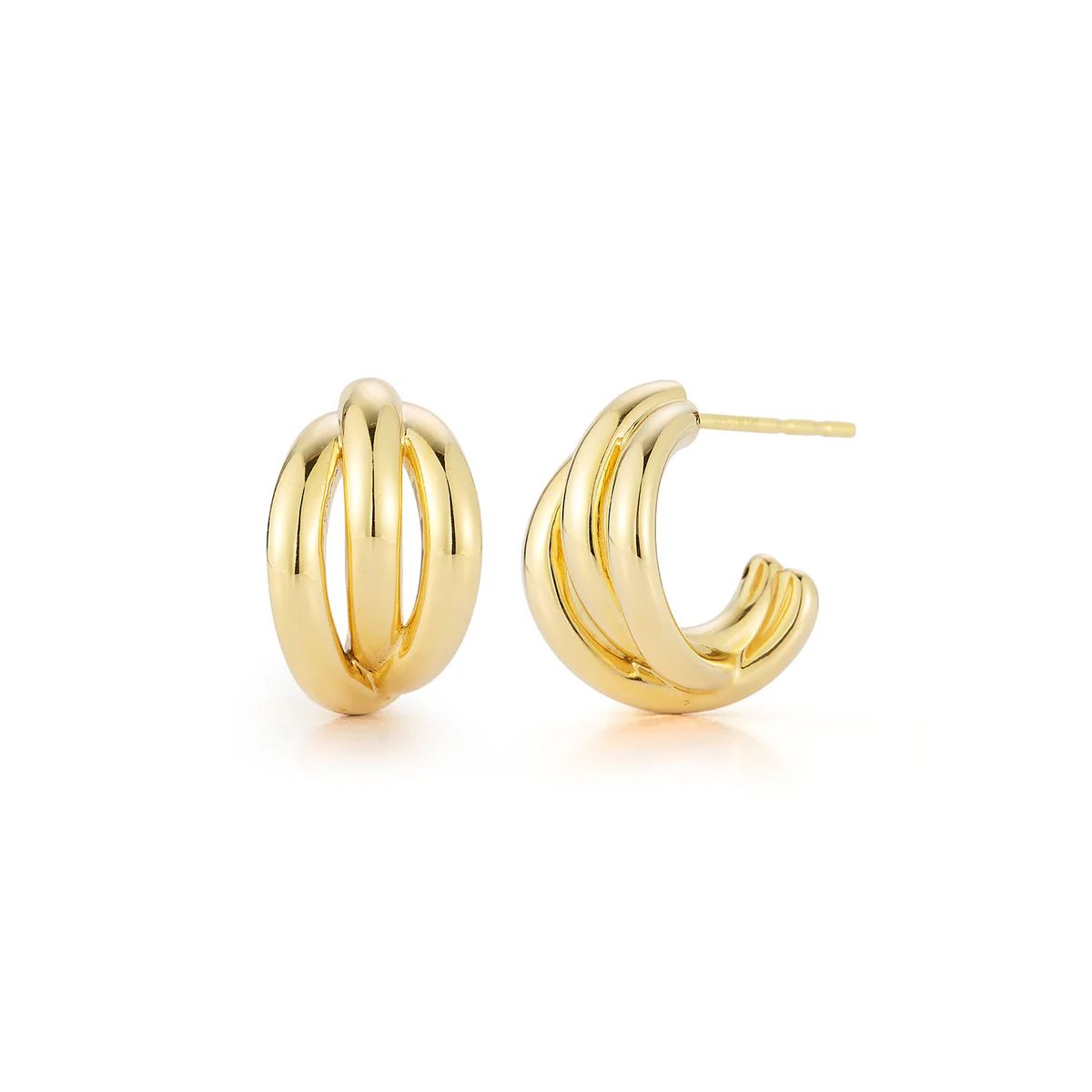 Gold Knot Huggie Earrings14k Yellow Gold / Pair | EF Collection