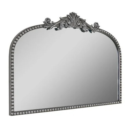 24" x 34" Filigree Arch Metal Mantle Mirror Decor in Silver | Walmart (US)