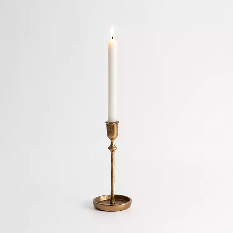 New! Gold Cast Iron Taper Candle Holder, 10 in. | Kirkland's Home