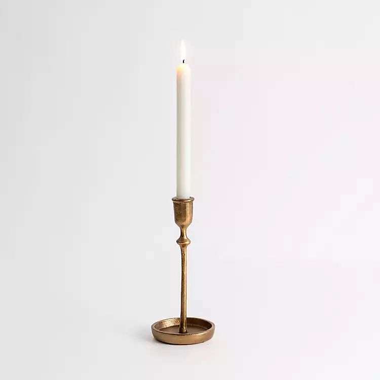 New! Gold Cast Iron Taper Candle Holder, 10 in. | Kirkland's Home