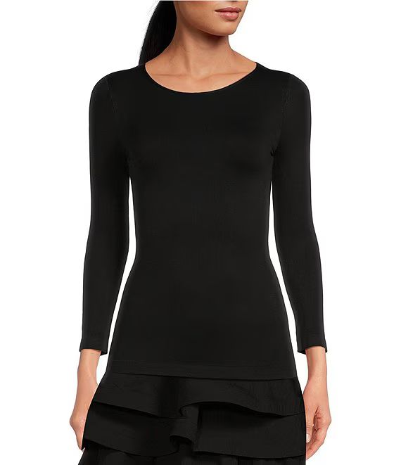 Crew Neck 3/4 Sleeve Fitted Top | Dillard's