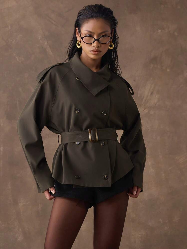 SHEIN BAE crop trench | SHEIN