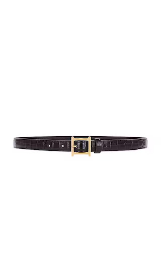 Logo Mini Waist Belt in Brown Croco | Revolve Clothing (Global)