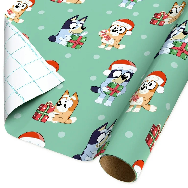 Plus Mark 40 in. Bluey and Chilli Green Christmas Wrapping Paper with Cutlines (60 Sq. ft., 1-Rol... | Walmart (US)