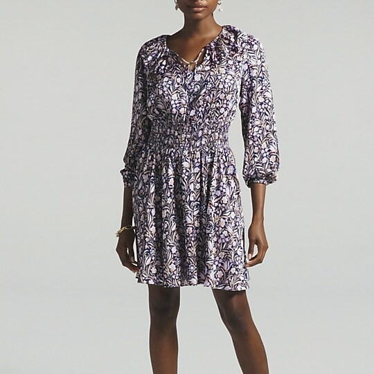V-neck mini dress in floral fields | J. Crew US