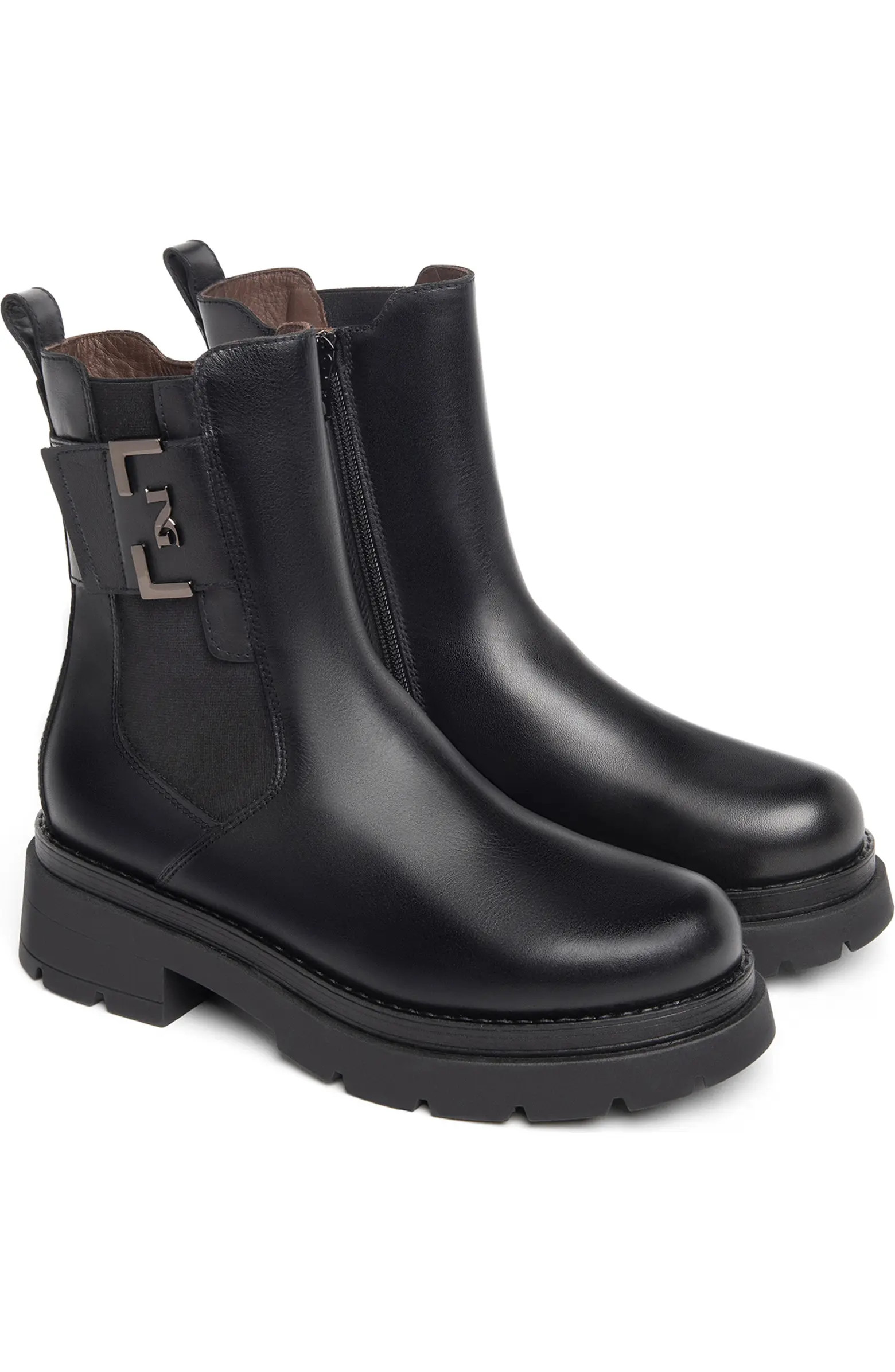 NeroGiardini Logo Plate Lug Sole Chelsea Boot (Women) | Nordstrom | Nordstrom