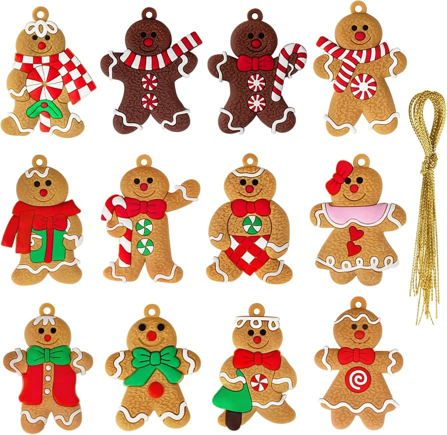 Weihnachtsbaumschmuck Lebkuchenmann Deko, Edonkvi 12 STK Lebkuchenmännchen Weihnachtsschmuck, An... | Amazon (DE)