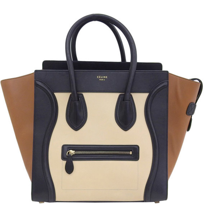 Celine Tricolor Leather Micro Luggage Tote | The Luxury Closet