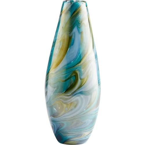 Amazon.com: Cyan Design Small Chalcedony Vase Vases & Planters, Blue Gold Swirl : Home & Kitchen | Amazon (US)