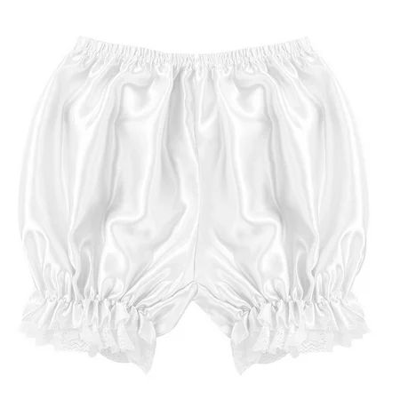 Sorrowso Women Imitation Silk Bloomers Ruffles Lace Trim Panties Victorian Pumpkin Shorts | Walmart (US)