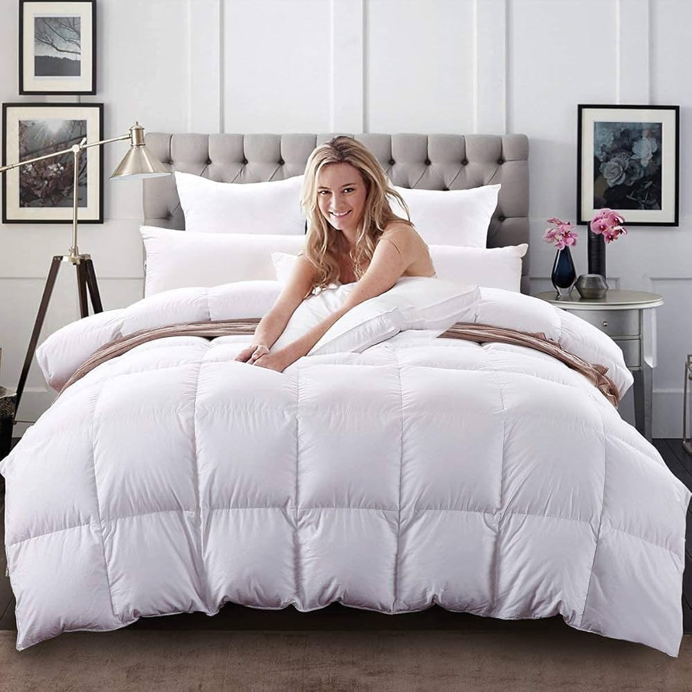 C&W White Goose Down Comforter King Size Duvet Insert, Down Duvet King Size Shell 100% Cotton 700... | Amazon (CA)