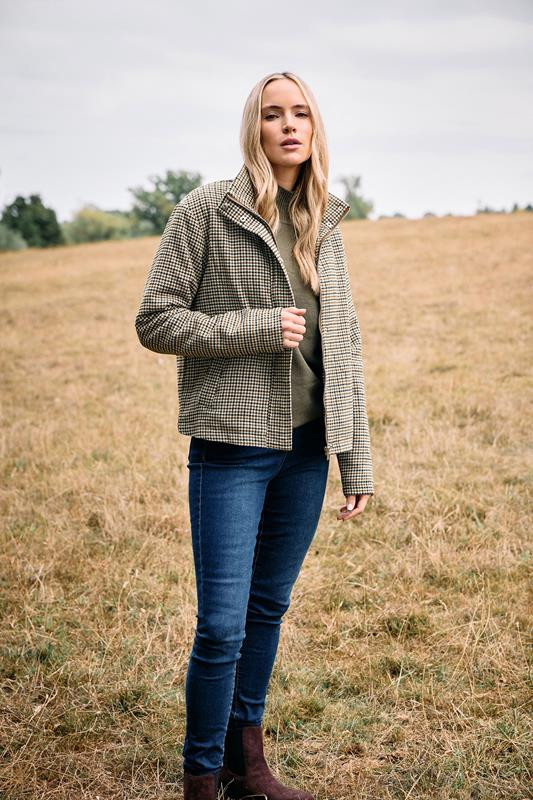 LTS Tall Brown Check Funnel Neck Coat | Long Tall Sally | Yours Clothing UK