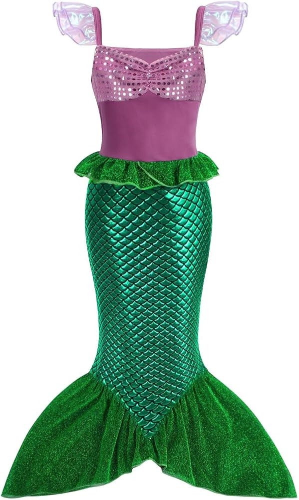 Eledobby Ariel Costume for Girls Little Mermaid Dress Halloween Outfit Princess Mermaids Dress Up... | Amazon (US)
