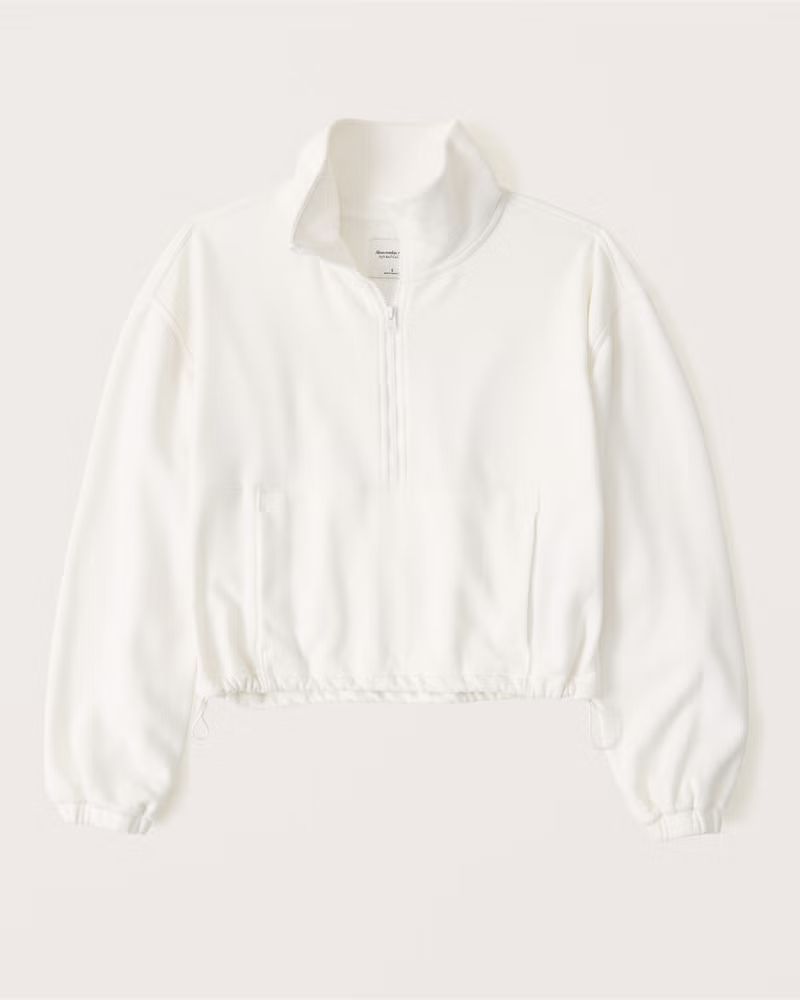Cinched Half-Zip Core Fleece Sweatshirt | Abercrombie & Fitch (US)