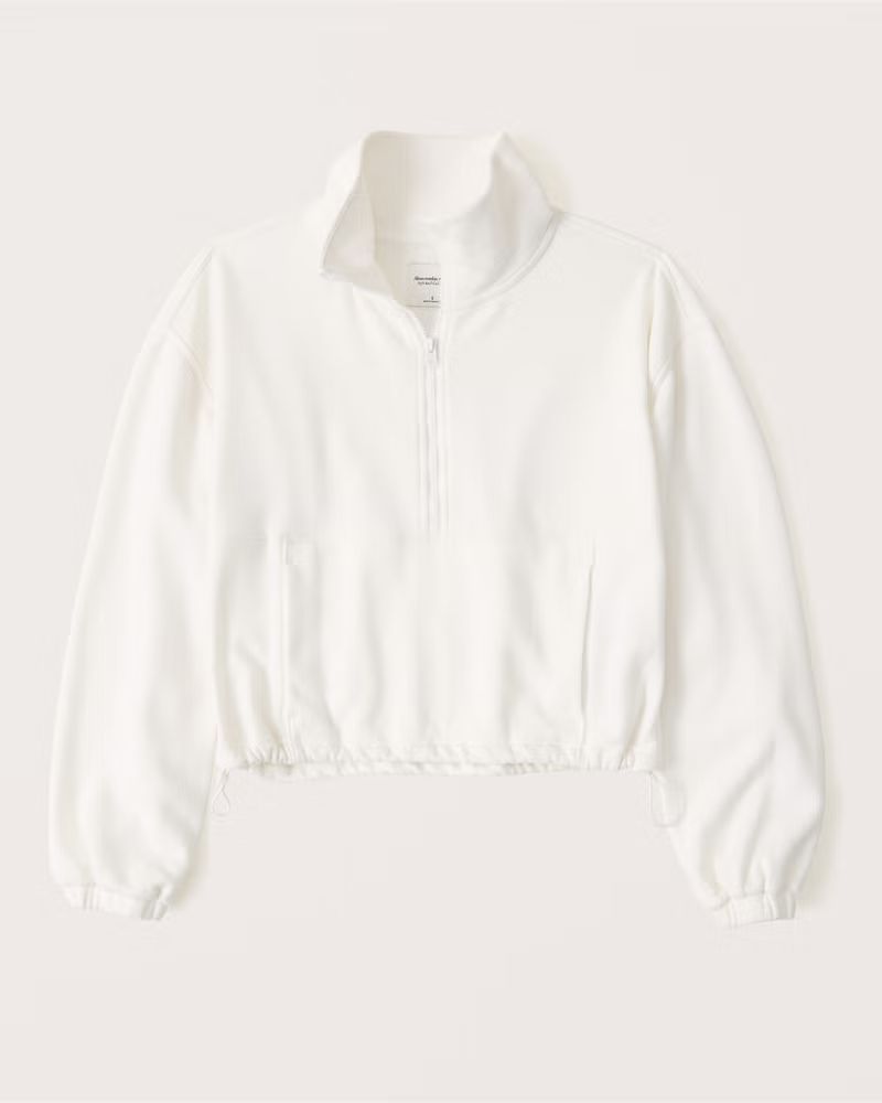 Women's Cinched Half-Zip Core Fleece Sweatshirt | Women's Clearance | Abercrombie.com | Abercrombie & Fitch (US)