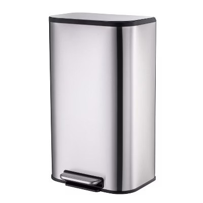 13.2 Gal/50L Trash Can, Slim Rectangular Step-On Stainless Steel Garbage Can, Soft-Close Lid, Anti-Fingerprint Surface | Target