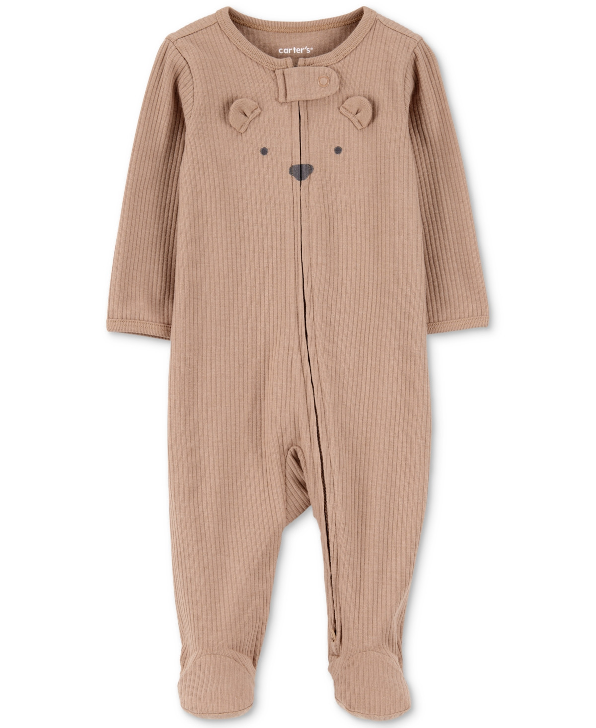 Carter's Baby Bear Ribbed Sleep & Play Pajamas - Brown/Bear | Macy's