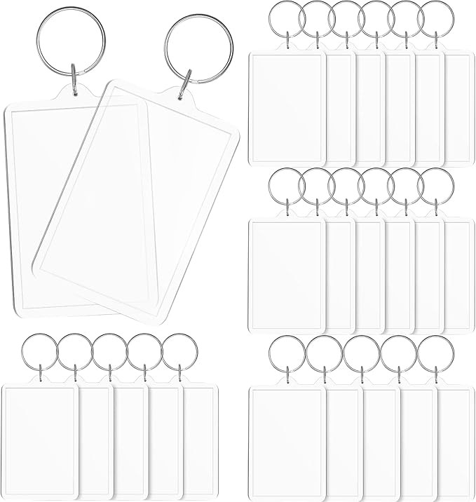 Inbagi Picture Frame Keychain Acrylic Photo Keychain Clear Rectangle Acrylic Keychain Blanks 2 x ... | Amazon (US)