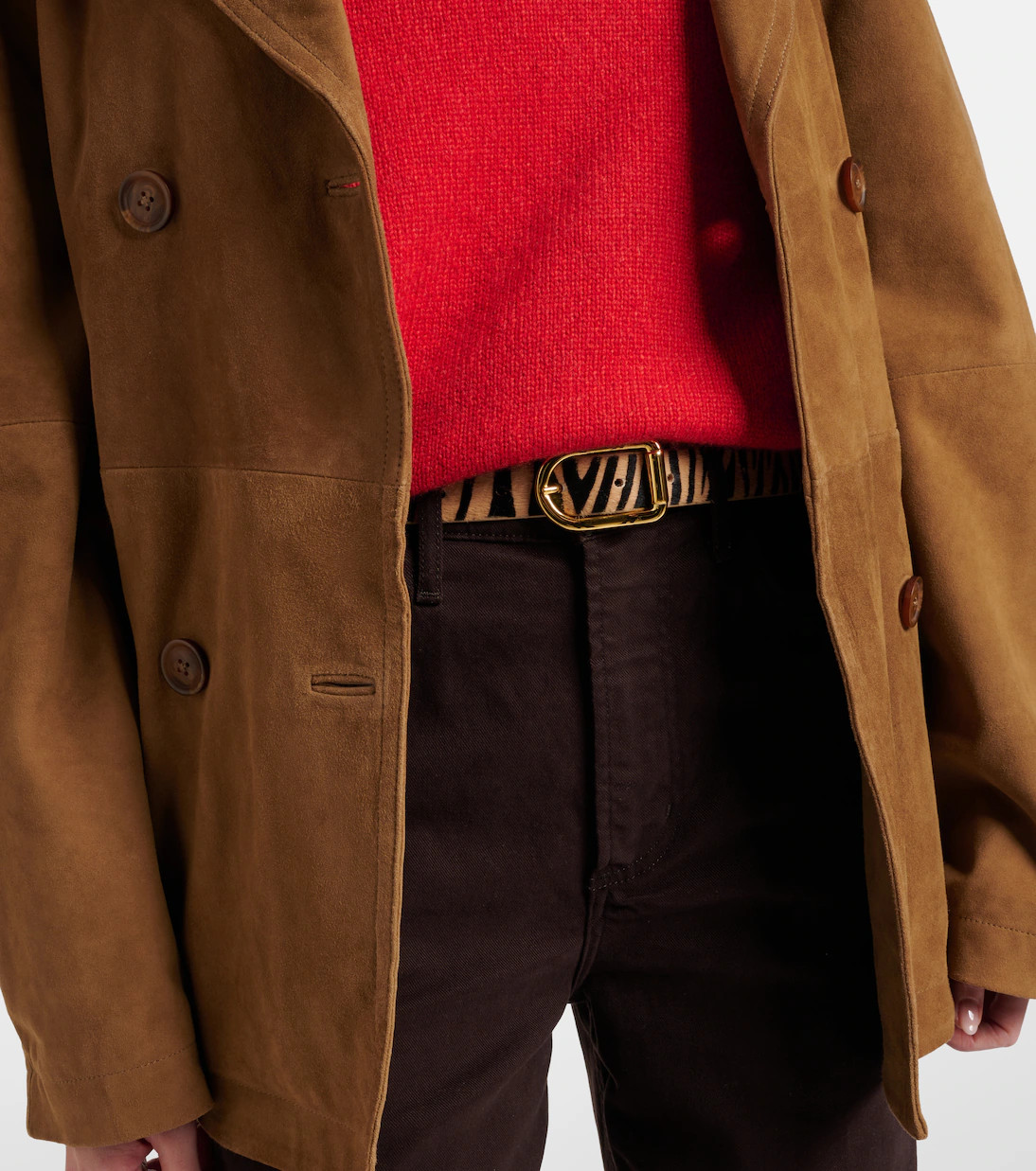 Mija zebra-print calf hair belt | Mytheresa (UK)