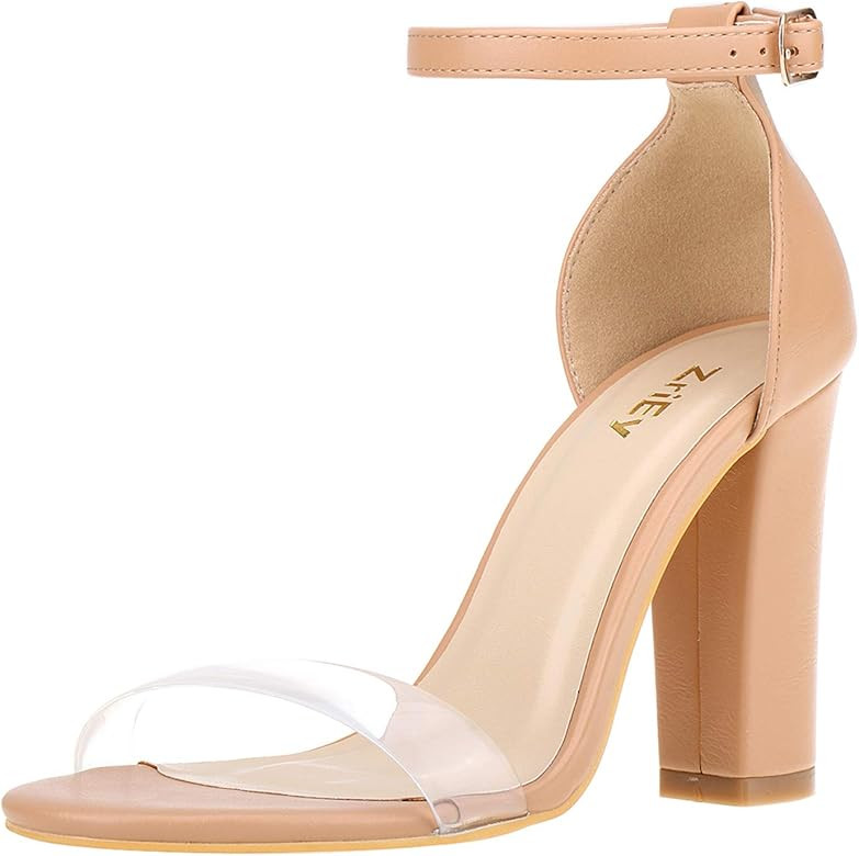 Women's Heeled Sandals Chunky Block Strappy High Heels Ankle Strap Open Toe Sandals Party Wedding... | Amazon (US)