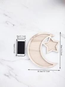 1pc Bamboo Tray, Creative Star & Moon Design Kitchen Serving Tray For Dining Table SKU: sh2302100... | SHEIN