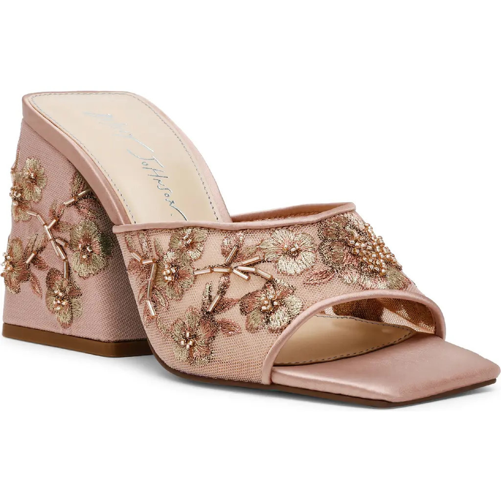 Betsey Johnson Roo-E Block Heel Sandal in Blush at Nordstrom, Size 9.5 | Nordstrom
